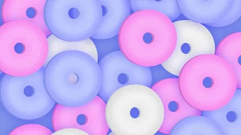 Motion graphic   trendy, minimal 3D looping animation of moving rings or cir Stock Footage 321678727