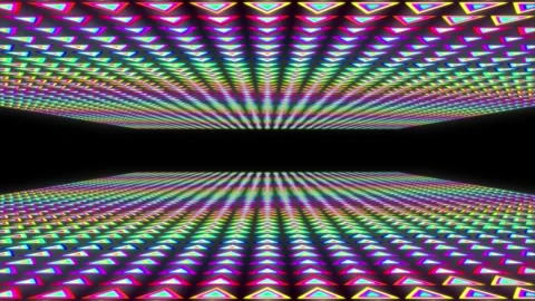 A motion graphic of triangle shaped objects with a bright neon glow inside a Stock Footage 303763854