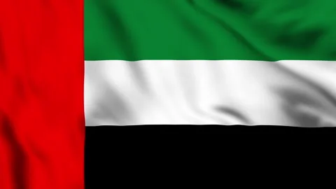 Motion graphic of United Arab Emirates national flag waving. Stock Footage 337946100