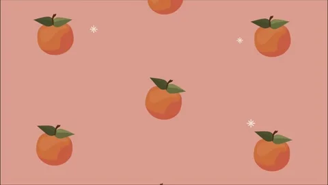 A motion graphic video displaying a pattern of ripe peaches with green leav.. Stock Footage 333287019