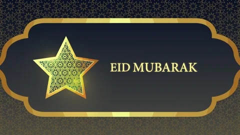 A motion graphic video of eid mubarak greeting in a golden elegant frame wi.. Vídeo Stock 338312376