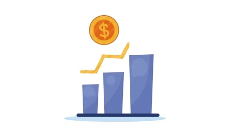 Motion graphic video of growth chart with rising bars and upward arrow indi.. Stock Footage 333805047