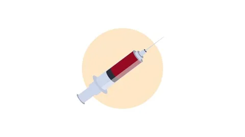 A motion graphic video of a syringe filled with red liquid, suitable for me.. Stock Footage 334530641