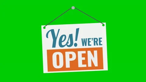 Motion graphic yes we open with green screen Stock Footage 229988609