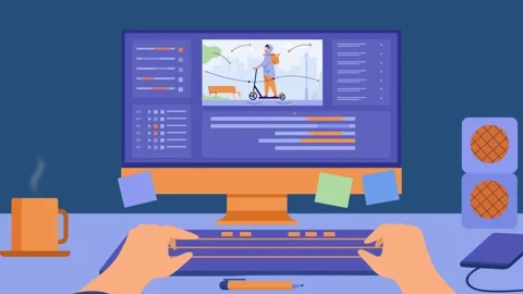 Motion Graphick Workplace Stock Footage 252580382