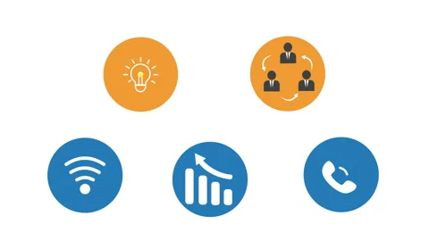 Motion graphics 2D  5 Flat web icons - SEO and development, creative process. Stock Footage 139606091