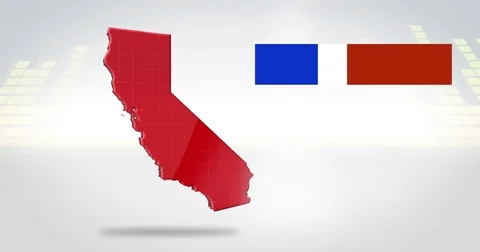 Motion Graphics 3D animation of the american state of California Stock Footage 75460641