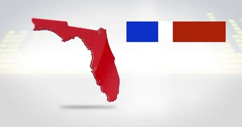 Motion Graphics 3D animation of the american state of Florda Stock Footage 75461270