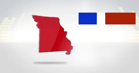 Motion Graphics 3D animation of the american state of Missouri Stock Footage 75597829