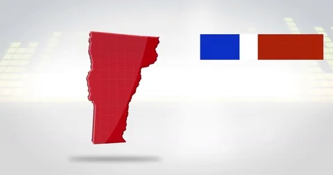 Motion Graphics 3D animation of the american state of Vermont Stock Footage 75599239