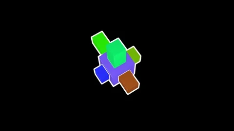 Motion graphics, 3D cube spinning, morphing and changing vibrant colors Stock Footage 289695841