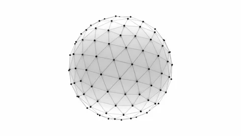 Motion graphics abstract 3d mesh sphere, can represent connectivity Video stock 204896130