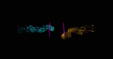 Motion graphics abstract 3d particle explosion, fluid animation of colorful dots Stock Footage 172447497