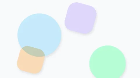 Motion graphics of abstract shapes floating on white background Stock Footage 344740336