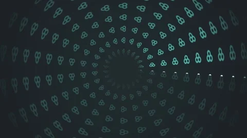 Motion graphics with abstract shapes in a spiral pattern Stock Footage 339322233