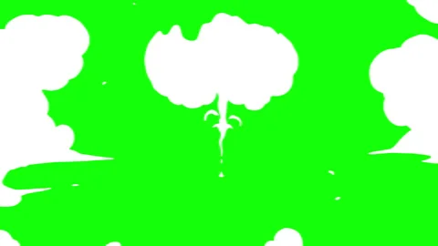 Motion graphics of air Bomb falling with smoke explosion on green background. Stock Footage 339045865