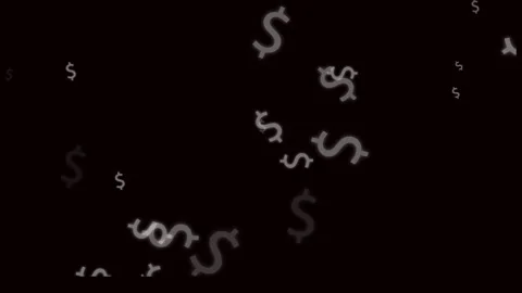 Motion graphics animated dollar signs falling dark background money wealth .. Stock Footage 321443127