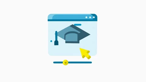 Motion graphics of animated online learning icons and video tutorials Stock Footage 273651791
