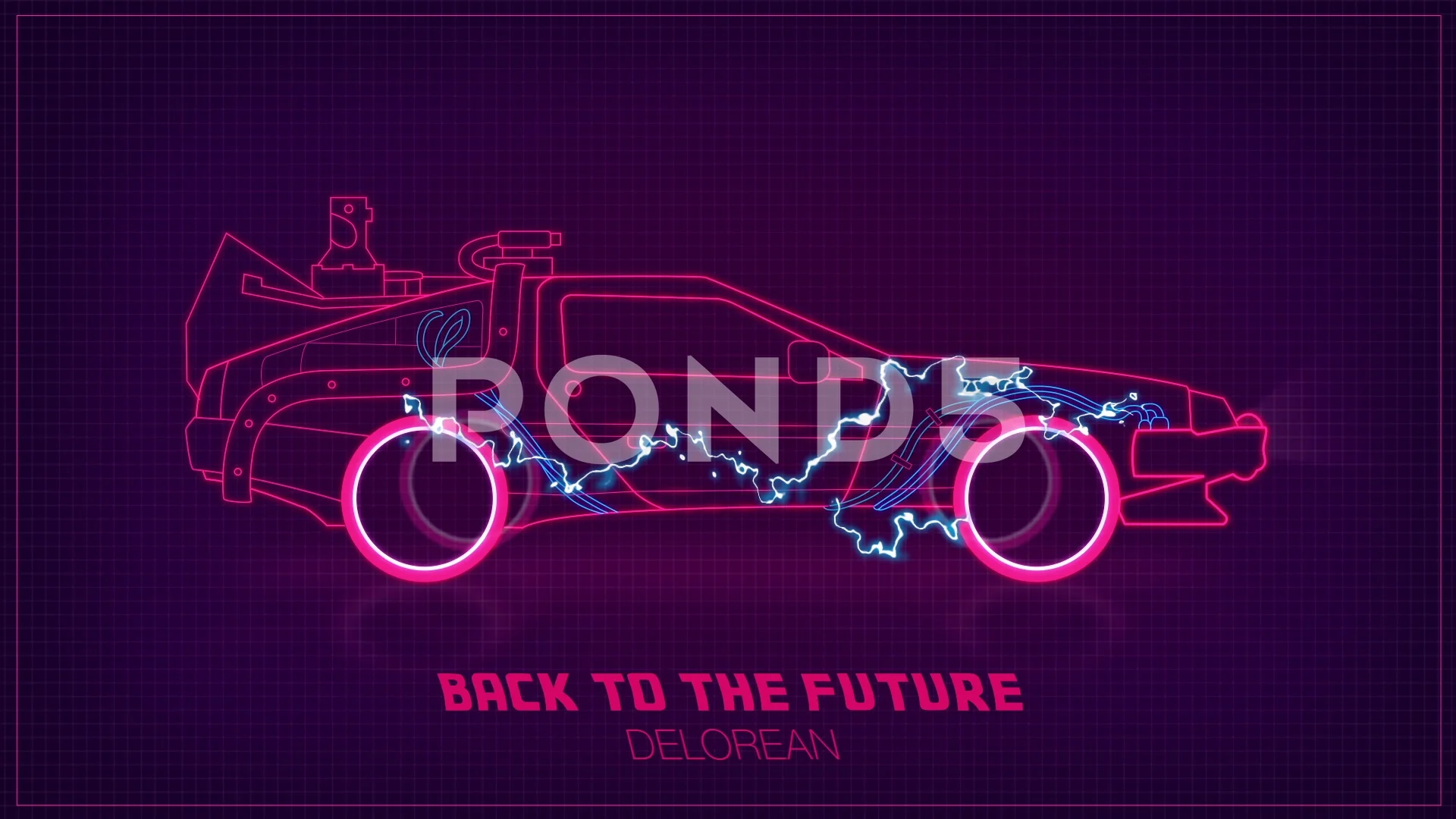 Motion Graphics Animation back to the future car