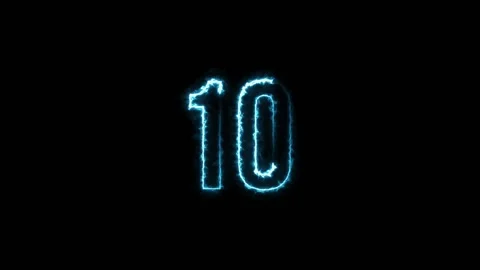 Motion Graphics Animation with Blue Energy Texture Bright Glowing Countdown Stock Footage 137809959