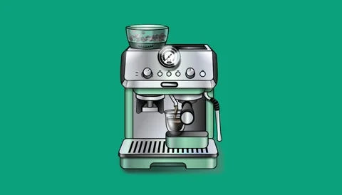 Motion graphics animation of coffee machine Stock Footage 334111748