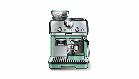 Motion graphics animation of the coffee machine Stock Footage 334111759