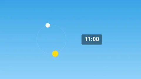 Motion graphics animation of day and night cycle with sun and moon Stock Footage 346712692