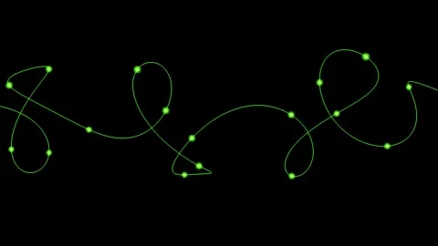 Motion graphics animation of glowing string lights on dark background Stock Footage 327523215