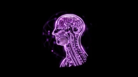 Motion graphics animation of human head Stock Footage 334111562