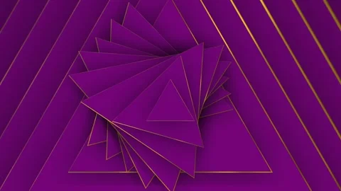 Motion graphics animation with rotating purple triangles Video stock 345974364