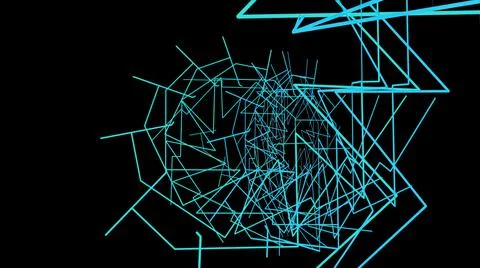 Motion graphics with blu lines on black background . 스톡 일러스트