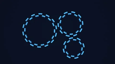 Motion graphics with blue circles on dark background Stock Footage 338278805