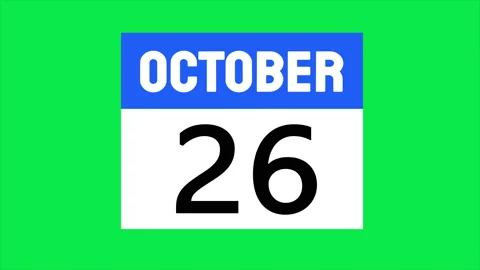 Motion graphics, calendar for october, 31 days counter of one autumn month Video stock 220301885