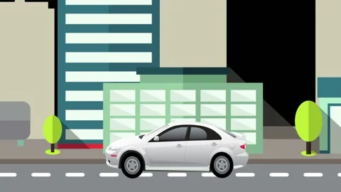 Motion graphics for a car passing on the street Stock Footage 152579591