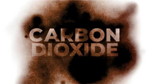 Motion graphics of Carbon Dioxide text with burning background effects. Stock Footage 284708101