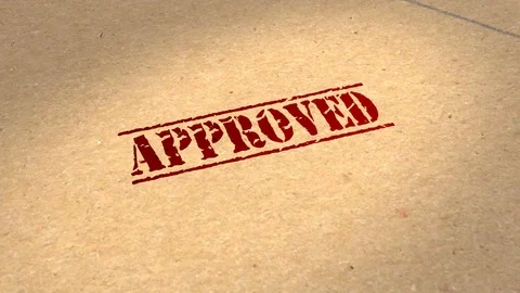 Motion graphics - CGI 3D animation of a file being rubber stamped APPROVED Stock Footage 113185549