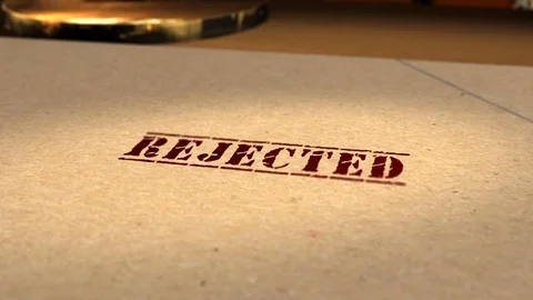 Motion graphics - CGI 3D animation of a file being rubber stamped REJECTED Stock Footage 113185590