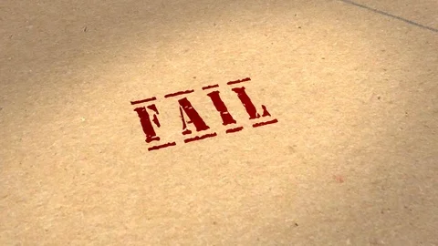 Motion graphics - CGI 3D animation of a file being rubber stamped FAIL Stock Footage 113185621
