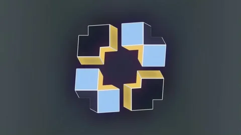 Motion graphics with changing geometric shapes . 3d rendering loop animation 4K Stock Footage 270465435