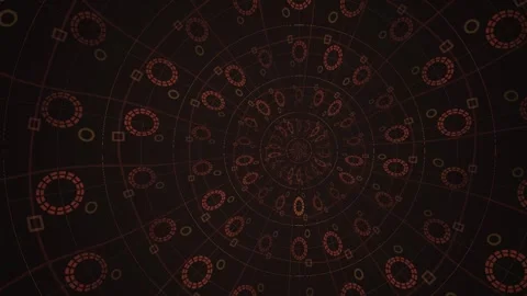 Motion graphics of circular patterns in dark colors on a Stock Footage 339374203