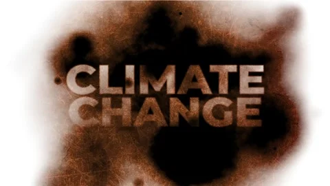 Motion graphics of Climate change text with burning background effects. Stock Footage 284708148
