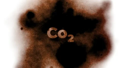 Motion graphics of Co2 text with burning background effects. Stock Footage 284708059