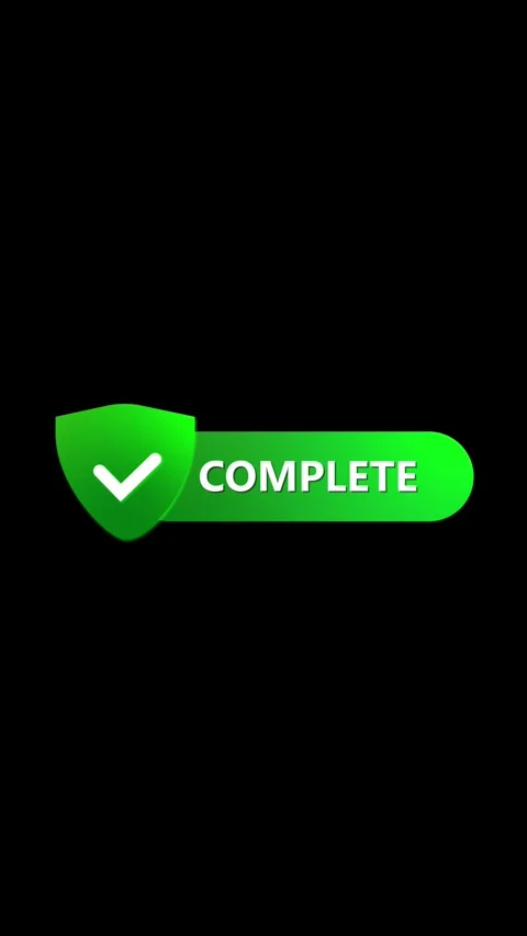 Motion graphics completion badge animation vertical video. Green shield ach.. Stock Footage 341613210