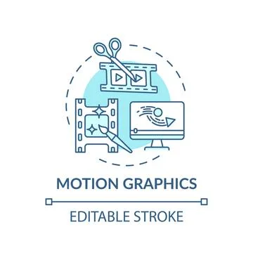 Motion graphics concept icon Stock Illustration
