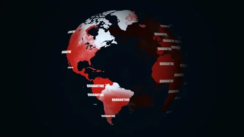 Motion graphics of coronavirus spreading the world from China, world quarantine Stock Footage 133564779
