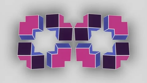 Motion graphics of dancing squares and rectangles. 3d rendering loop animation Video stock 272439551