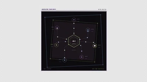 Motion graphics of a data trace graph with geometric shapes Stock Footage 344921411