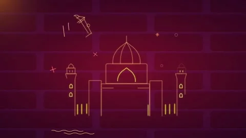 Motion graphics Eid - Line art Stock Footage 267820715