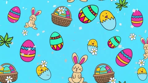Motion graphics features an Easter-themed characters and elements Stock Footage 276413029