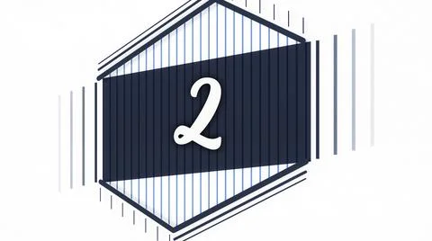 Motion graphics flat morphing animation for opening video. Animation of number Stock Illustration